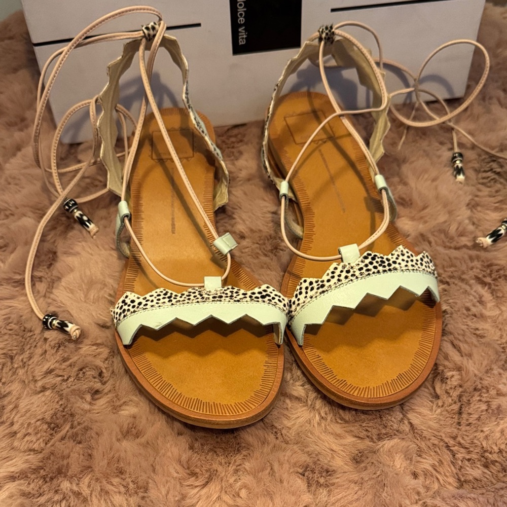 Dolce Vita Cream and Black Sandals